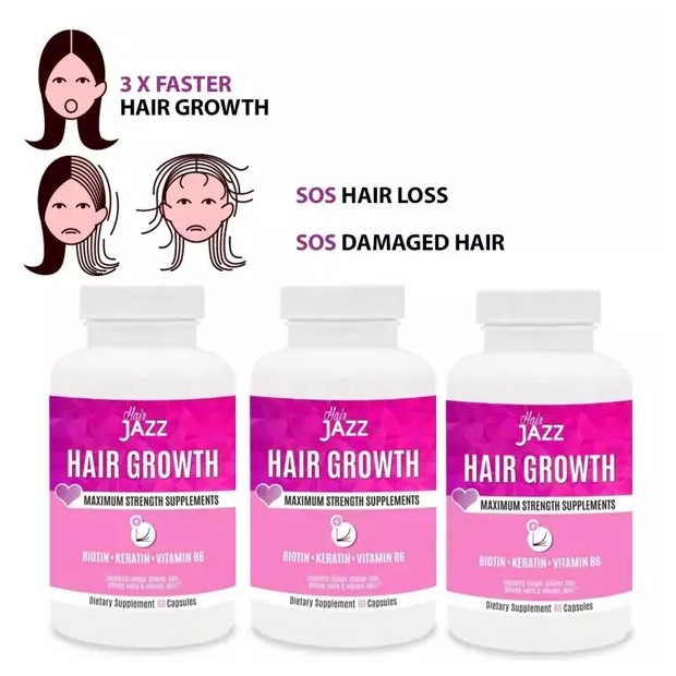 Hair growth vitamins by Hair Jazz - 3 Months Supply