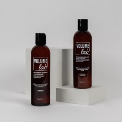 Volume Lab products improve the appearance of hair density and strength